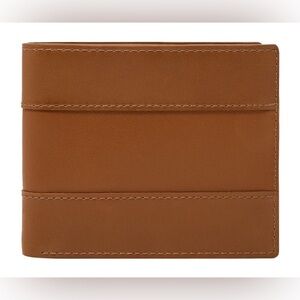 🆕 FOSSIL Everett Bifold Wallet Flip ID Saddle